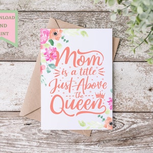 Printable Mother&#39;s Day Card |  Happy Mother&#39;s Day Card | Digital Mother&#39;s Day Card | Funny Mothers Day Card | Cute Mothers Day Card | card