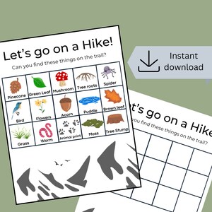 Hiking Scavenger Hunt for Toddlers, games for toddlers, outdoor activity for toddlers, family activities, outdoor family games, nature games