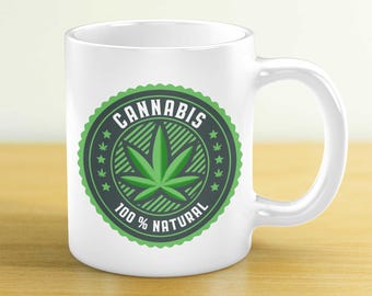 Taza personalizada con forma de hoja de cannabis: regalo exclusivo para fumetas o para fumadores de marihuana, apta para 420