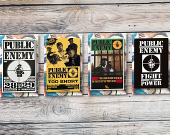 Letrero metálico vintage de hip hop - Póster de Public Enemy - Decoración para tu bar o cueva de hombre - 11 x 19 cm