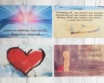 Letrero de metal Love Quotes Placa 18 cm x 11 cm Regalo para amante Esposa Marido Socio Único San Valentín o regalo de arte de cumpleaños