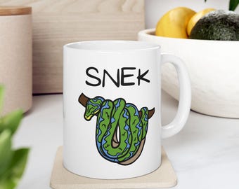 Snake Mug, Snek Mug, Green Tree Python, Reptile lovers, Snake lovers, Python mug, Funny snake gift