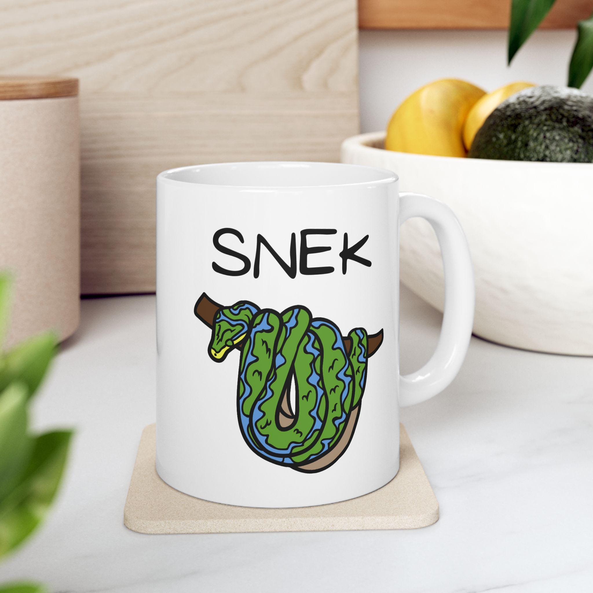 Snake Mug, Snek Mug, Green Tree Python, Reptile Lovers, Snake Lovers,  Python Mug, Funny Snake Gift - Etsy