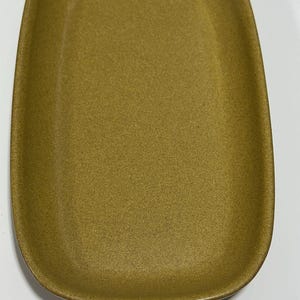 Vintage 1960s Bourne Denby England Ceramic Platter - Retro Earthy Yellow Serving Tray