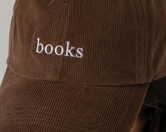 Vintage Embroidered Book Hat, Personalized Cap for Book Lovers, Bookworm Gifts, Bookish Birthday Baseball Hat, Book-lover Giftful, Dad Hat