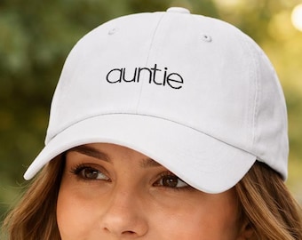 Embroidered Auntie Baseball Cap – Personalized, Baby Reveal Gift, Monogrammed, Custom Hat for Aunt, Baby Boy, Baby Reveal Aunt Uncle Hat