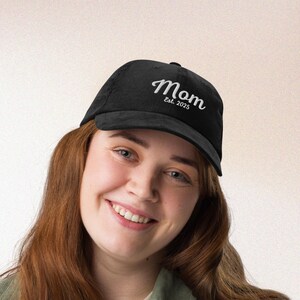 Custom Embroidered Hat, Personalized Date, Matching Vintage Baseball Hat, Gift For New Dad Mom, Pregnancy Announcement, Mothers day gift