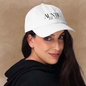 Embroidered Auntie Baseball Cap – Personalized, Baby Reveal Gift, Monogrammed, Custom Hat for Aunt, Baby Boy, Baby Reveal Aunt Uncle Hat