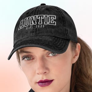 Embroidered Auntie Baseball Cap – Personalized, Baby Reveal Gift, Monogrammed, Custom Hat for Aunt, Baby Boy, Baby Reveal Aunt Uncle Hat