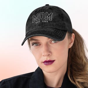 Custom Embroidered Hat, Personalized Date, Matching Vintage Baseball Hat, Gift For New Dad Mom, Pregnancy Announcement, Mothers day gift