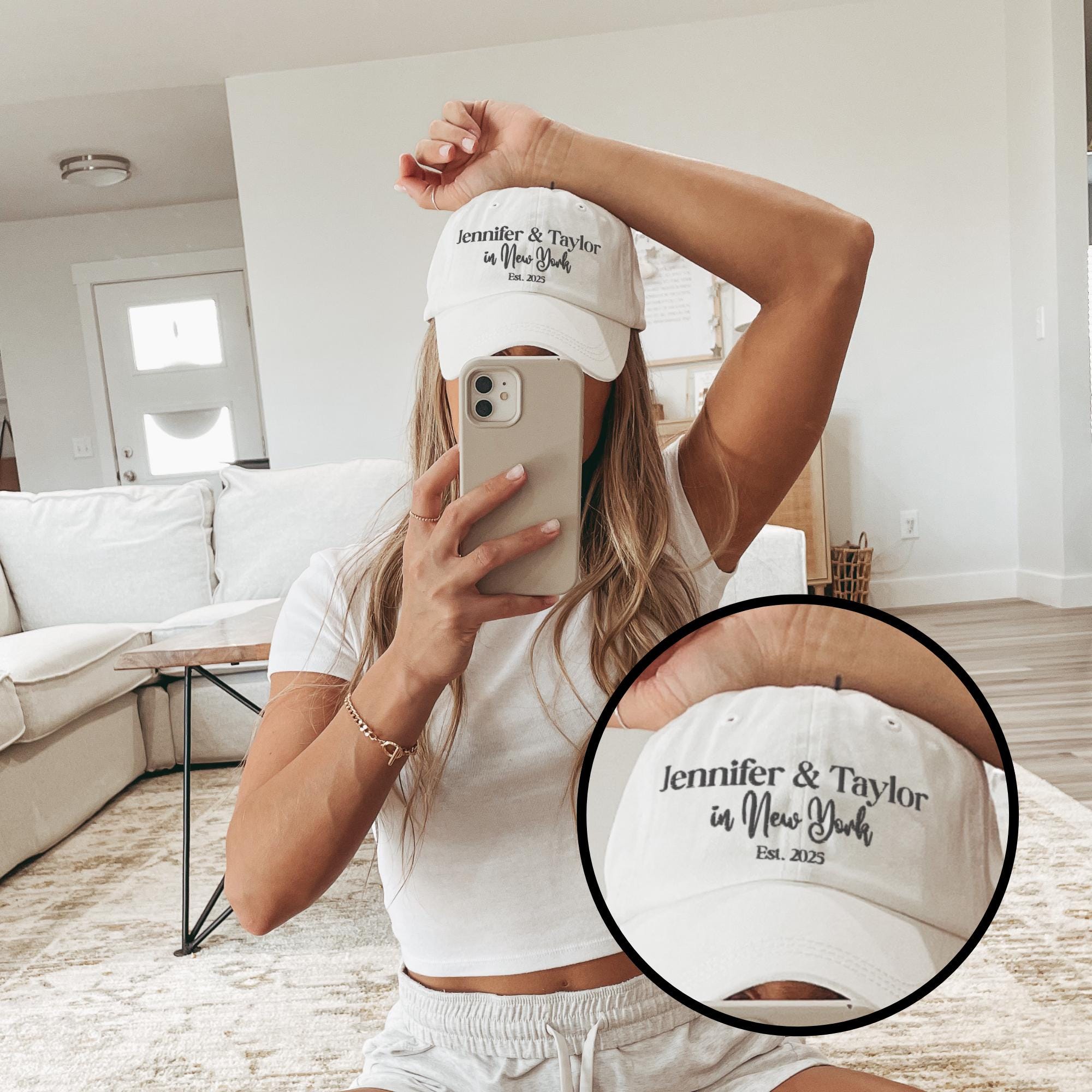 Baseball hats for you and your bestie Bestie Baseball Hat, Embroidered Bestie Hats, Embroidery  main image 4