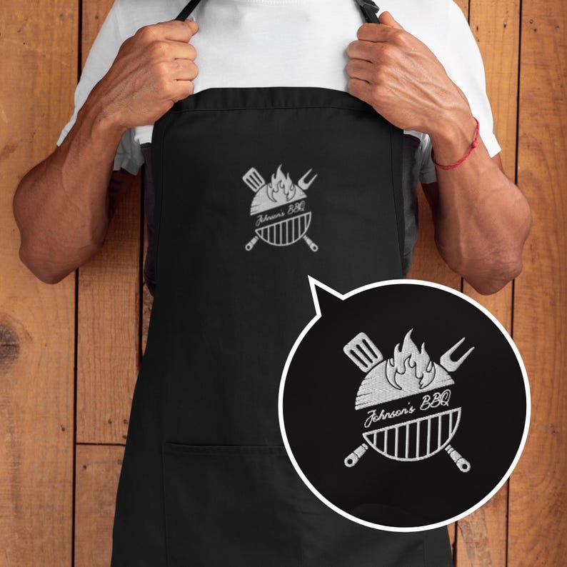 Custom Embroidered Apron for Men – Personalized Grill, Chef, or ...
