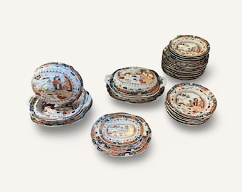 29 Pieces of Late 19th Century Mason’s Ironstone “Pekin Japan” Imari Pattern