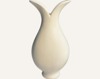 Eva Zeisel Organic Form Earthenware Vase in White Glaze