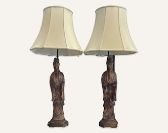 Pair of Vintage Asian Inspired Lamps