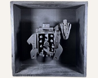 Louise Nevelson 2 Piece Found Objects Creation Untitled (Horse in Shadow Box,) 20th Century, Wood