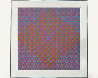 Richard Anuszkiewicz “Untitled (Red Square With Grid)” or “No.1,” Screen Print, 1960-1969