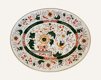 Large Hand Painted Imari Style Ironstone Platter