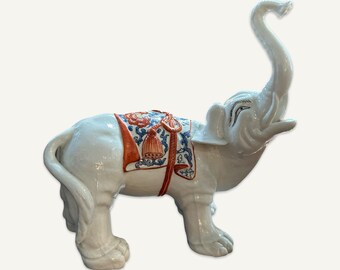 Contemporary Reproduction of a Japanese Edo Period Kakiemon Style Porcelain Elephant