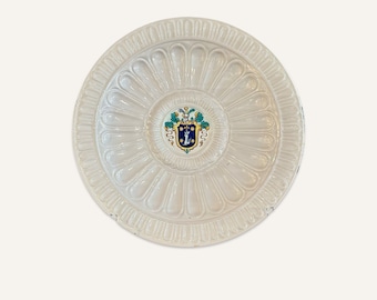 Large White-Glazed Italian Faience Charger with Heraldic Crest