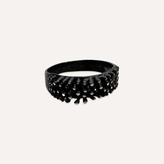 Oxidized Silver Modernist Ring by Teresa Gonzalez