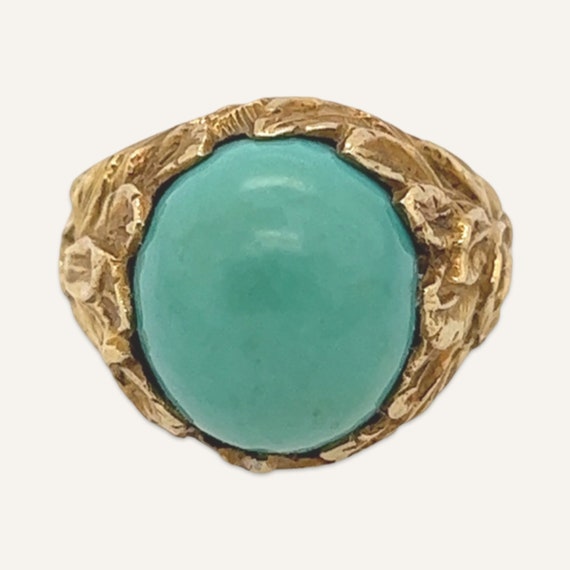 18k Yellow Gold and Turquoise Ring