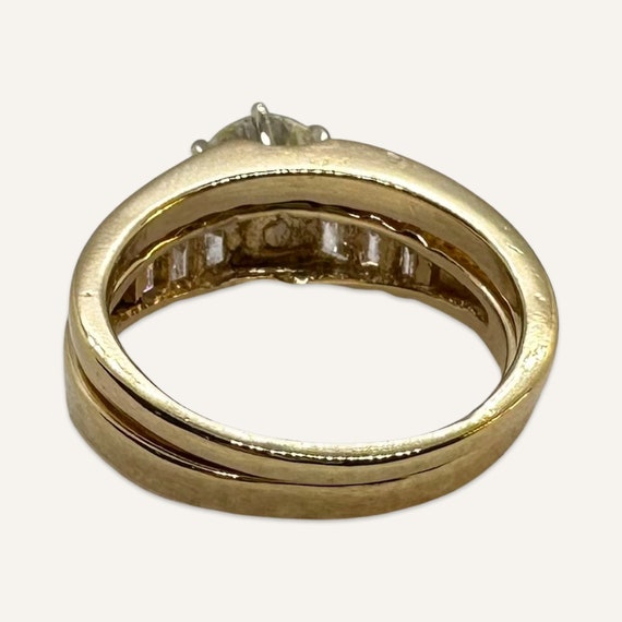 Yellow Gold and Diamond Wedding Band/Engagement R… - image 2