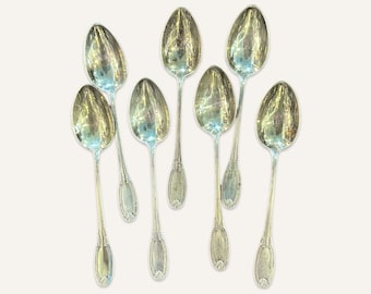 Set of Six Coin Silver Demitasse Spoons