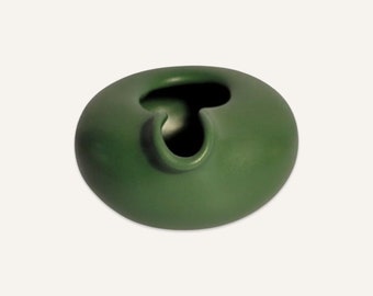 Mid-Century Eva Zeisel Squat Earthenware Creamer with Green Glaze