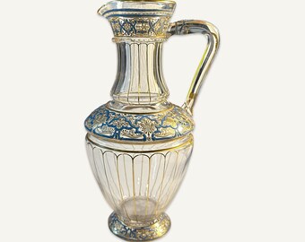 19th Century Lobmeyr Hand Blown and Enameled Pitcher in the “Oriental” Taste