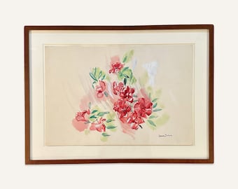 Suzanne Duchamp Untitled (Red Flowers) Watercolor and Gouache on Paper, Circa 1933
