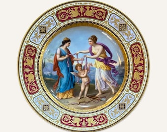 Royal Vienna Hand-Painted Plate Depicting an Allegorical Scene