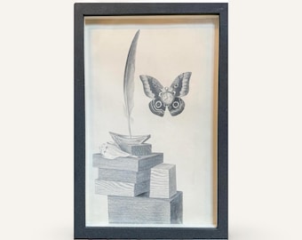 Signed Witold Gordon (1885-1968,) Polish American Painter, Surreal Still Life, Untitled, Pencil on Paper, Dated 1938