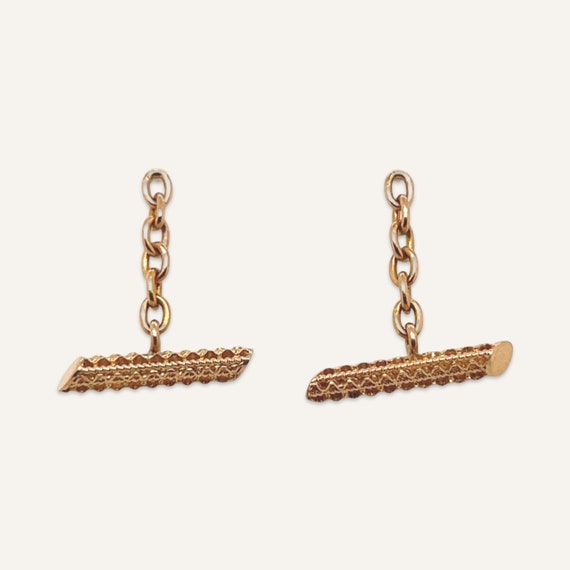 Pair of 14k Yellow Gold Drop Chain Earrings