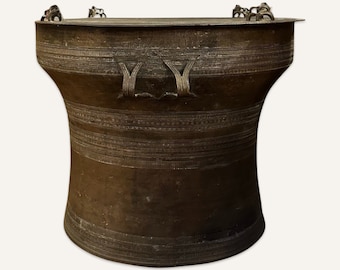 19th Century Southeast Asian Bronze Rain Drum or Moko Drum