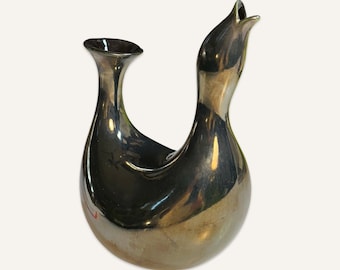 Eva Zeisel Earthenware Bird Pitcher With Gunmetal Glaze