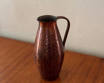 Harald Buchrucker Hammered Copper Pitcher / Vase, Germany, 1950s
