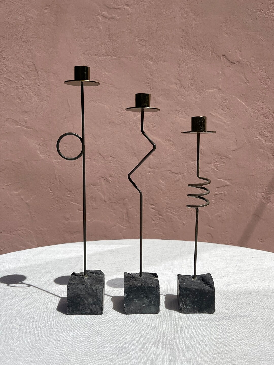 Brutalist Zig Zag Candle Holders Etsy