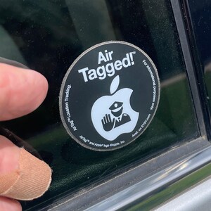 Set of 6 Clear Vinyl Decals - Protect Your Vehicles from Theft! Get AirTagged! Durable Anti-Theft Window Decals for Car/Truck/Boat/RV.