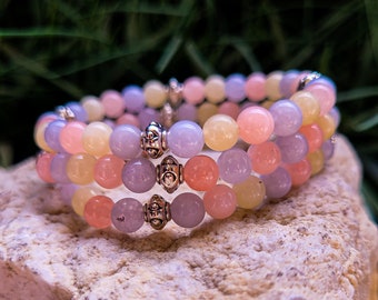 Morganit Edelstein Armband, Perlen Armband für Frauen und Kinder, Armband göttliche Liebe, Frieden, Freude und innere Stärke, Unschuld