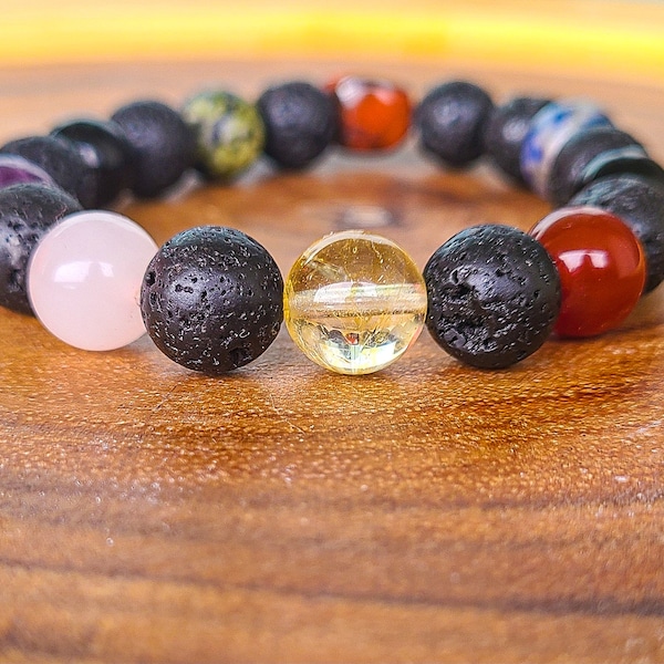 Wealth Mala Bracelet, The Wealth Whisperer Bracelet, Oil Diffuser Bracelet, Multi Gemstone Bracelet, Negative Energy Protection, Unisex