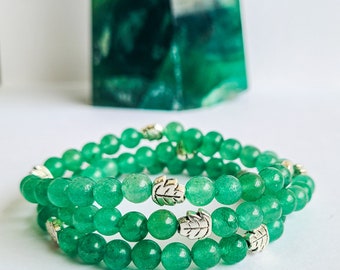 Geld Anziehungskraft und Wohlstand Armband, Aventurin Perlen Armband, spirituelles Wachstum, Armband für Männer, Frauen und Kinder, Edelstein Armband