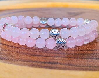 Selbstliebe Armband, Rosenquarz Kristall Armband, bedingungslose Liebe, Top Qualität Mala Armband