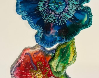 Accessoire en soie, broche florale broche faite main