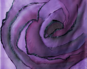 Purple Chakra Art, Yoni Silk Painting, Erotic Bedroom Decor