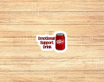 Emotional support drink Dr P sticker | tumbler stickers | kindle stickers | soda stickers