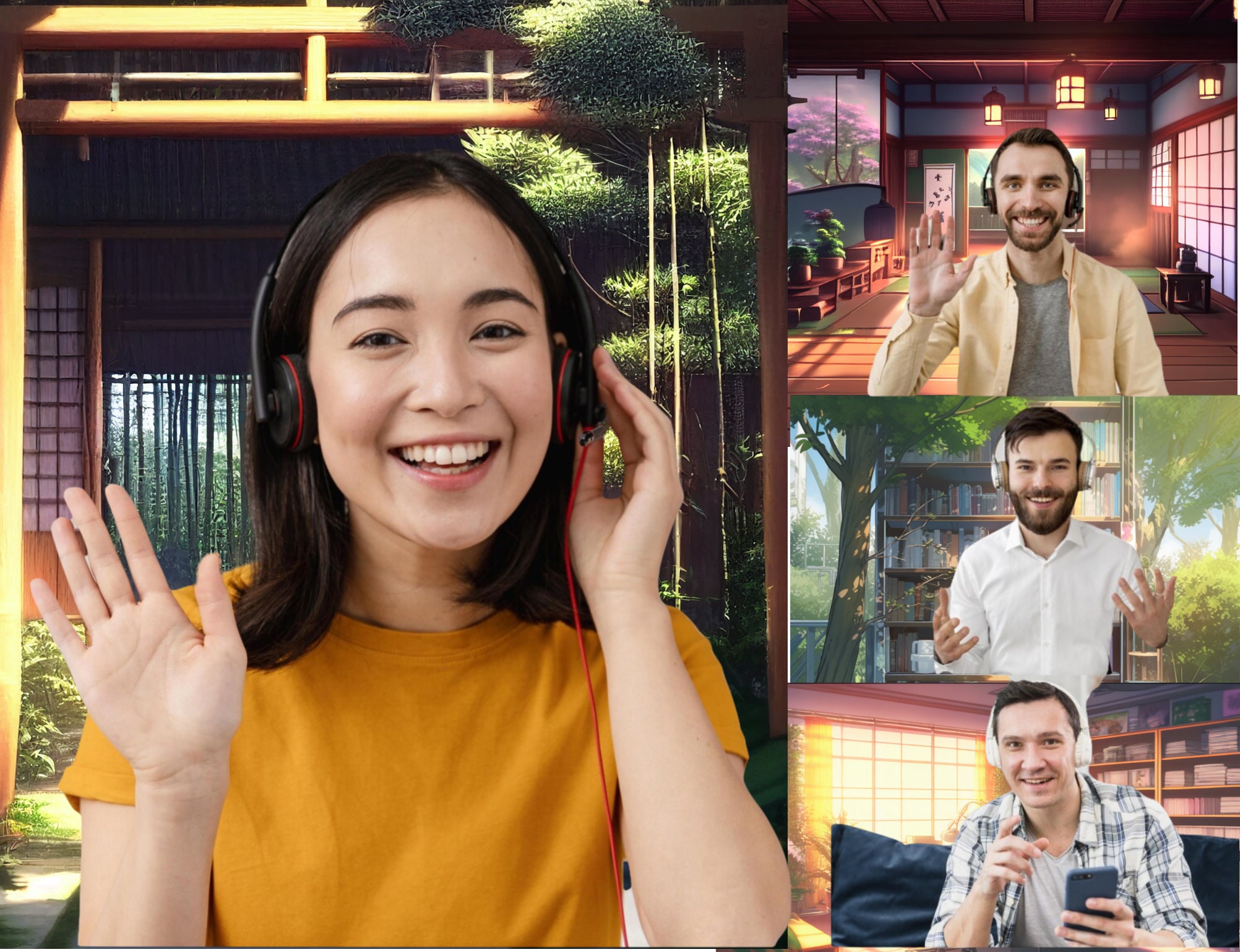 Yoga Studio Zoom Background Anime Zoom Background Virtual Etsy UK