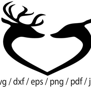 Deer Heart Svg, Animal in Love Svg, Hind, Hart, Buck, Antelope Svg, Treasures