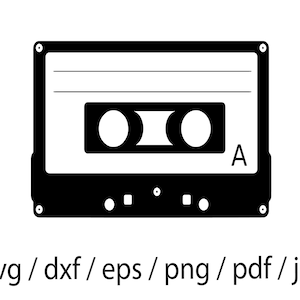 Cassette Tape SVG Files | Cassette Cut Files | Audio Cassette Vector | Retro SVG Vector | Mixtape SVG Clip Art | CnC Files