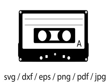 Cassette Tape SVG Files | Cassette Cut Files | Audio Cassette Vector | Retro SVG Vector | Mixtape SVG Clip Art | CnC Files